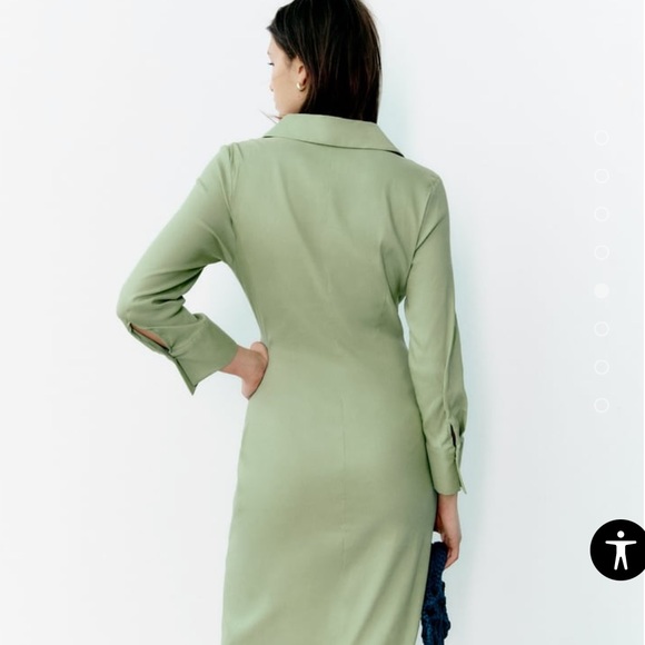 Zara ruched green dress - Picture 3 of 7